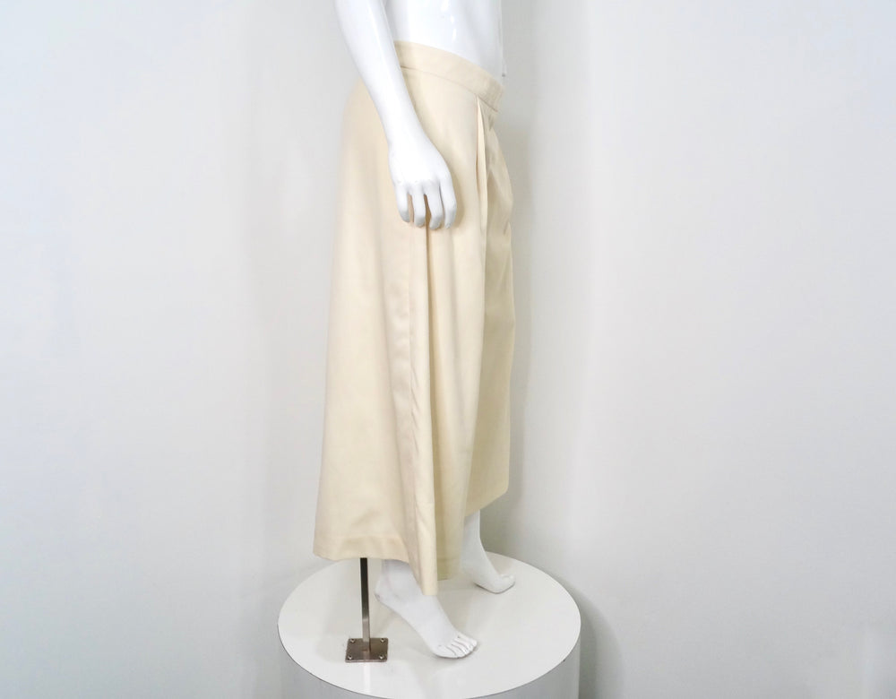 Stella McCartney Cream Wide-Leg Cropped Trousers