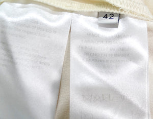 Stella McCartney Cream Wide-Leg Cropped Trousers