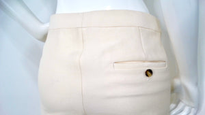 Celine High-Rise Cream Wide Leg Flare Trousers