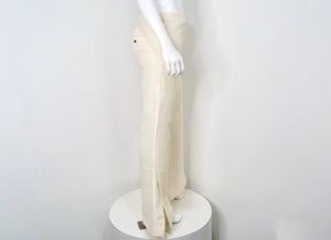 Celine High-Rise Cream Wide Leg Flare Trousers