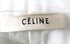 Celine High-Rise Cream Wide Leg Flare Trousers