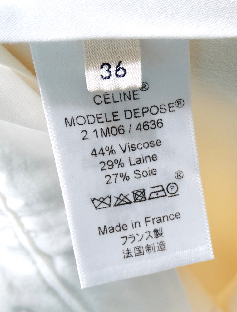 Celine High-Rise Cream Wide Leg Flare Trousers