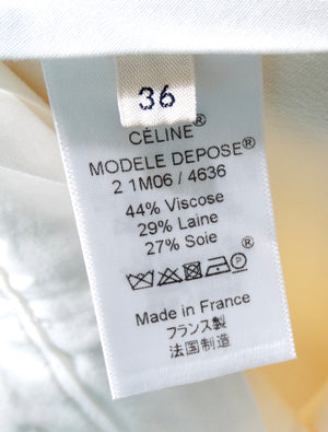 Celine High-Rise Cream Wide Leg Flare Trousers