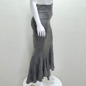 Junya Watanabe Comme Des Garcons Grey Wool Tube Skirt/Dress