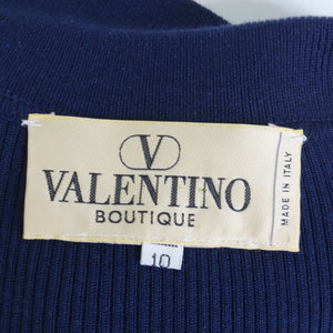 Valentino 1980s Pinstripe Chain Link Belted Midi Dress