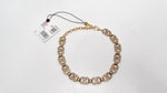 Chanel 2021 Gold-Tone Crystal Interlocking CC Logo Choker Necklace