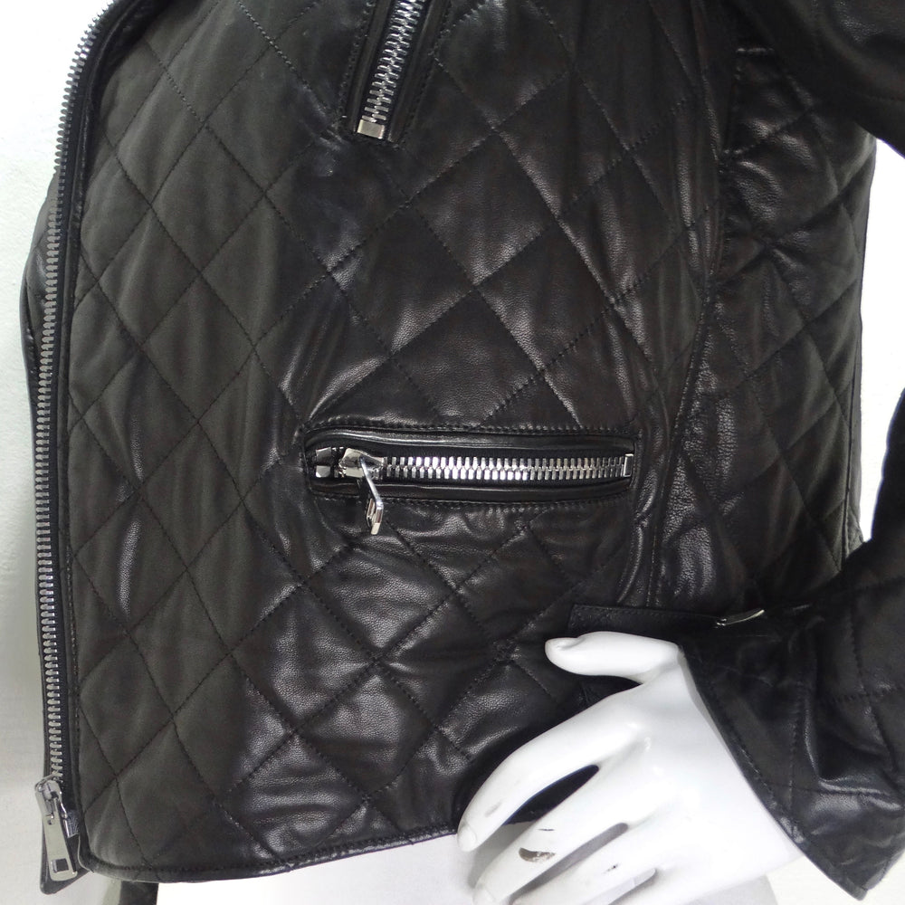 Maker of Jacket Black Leather Jackets Chain Pearl Embellished