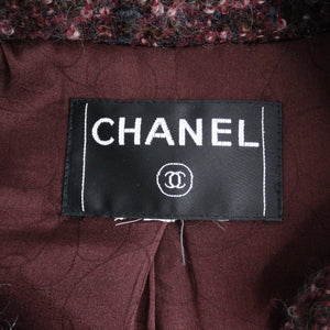 Chanel 2002 Burgundy Wool Tweed Blazer Dress