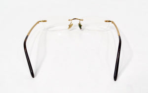 Tiffany & Co. Clear Gold Plated Rimless Eyeglasses With Crystal Details
