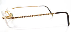 Tiffany & Co. Clear Gold Plated Rimless Eyeglasses With Crystal Details
