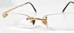Tiffany & Co. Clear Gold Plated Rimless Eyeglasses With Crystal Details