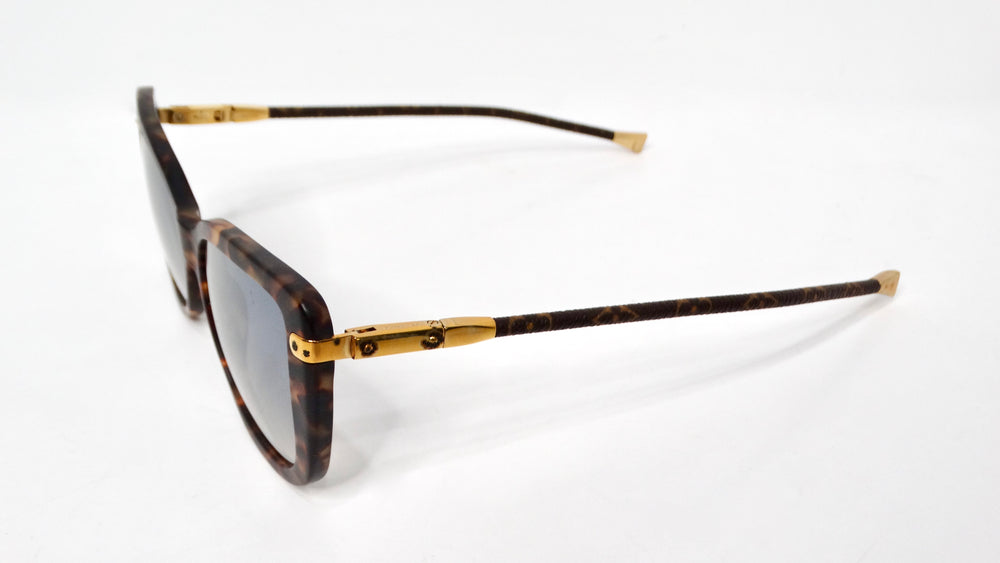 Louis Vuitton Charlotte Frame Tortoise Acetate Monogram Foldable Sunglasses