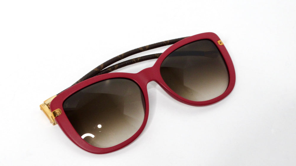 Louis Vuitton Charlotte Frame Purple Acetate Monogram Foldable Sunglasses