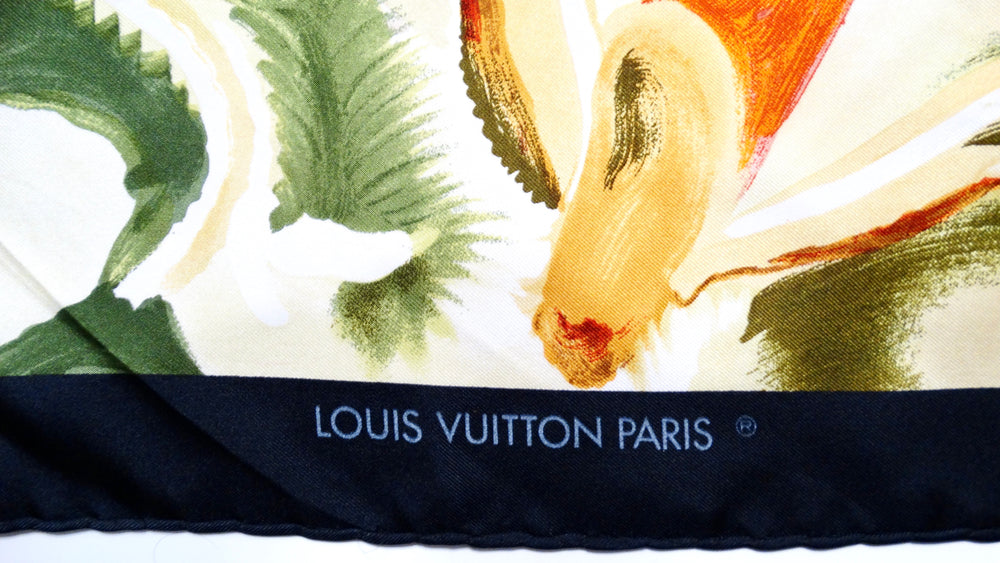 Louis Vuitton x James Rosenquist Abstract Pop Art Silk Print Scarf circa 1987