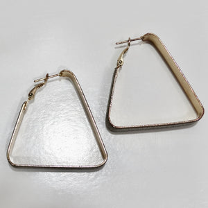 1980s Glitter Triangle Hoop Earrings