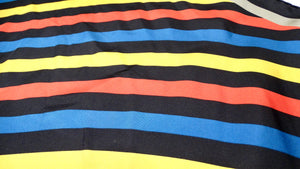 Louis Vuitton x Sol LeWitt "Undertow" Primary Stripe Print Silk Scarf circa 1988