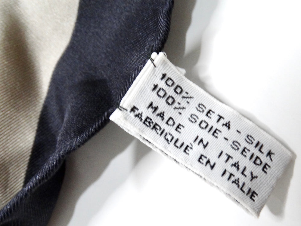 Louis Vuitton x Sol LeWitt "Undertow" Primary Stripe Print Silk Scarf circa 1988