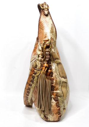 Tom Ford for Gucci Large Iridescent Python Jackie Hobo Bag circa 1990s