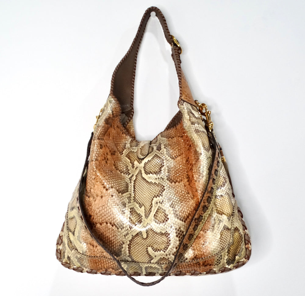 Tom Ford for Gucci Large Iridescent Python Jackie Hobo Bag circa 1990s