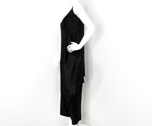 Mashiah Arrive 2000s Black Pleated Maxi Dress With Arm Sleeves