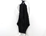 Mashiah Arrive 2000s Black Pleated Maxi Dress With Arm Sleeves