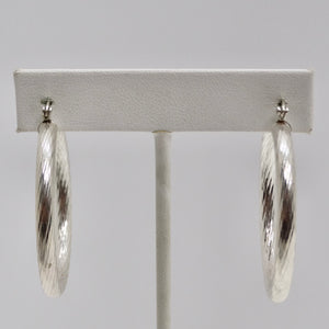 1980s Silver 925 Hoop Earrings