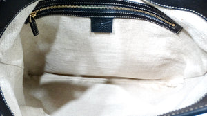 Gucci Large Flora Print Canvas & Black Leather Jackie Hobo Bag