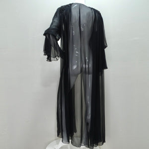 Long Black Sheer Robe