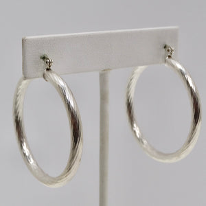 1980s Silver 925 Hoop Earrings