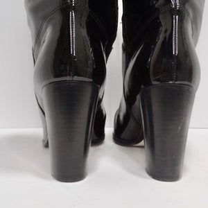 Chanel Black Patent Leather Boots