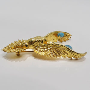 18K Gold Plated Vintage Eagle Brooch