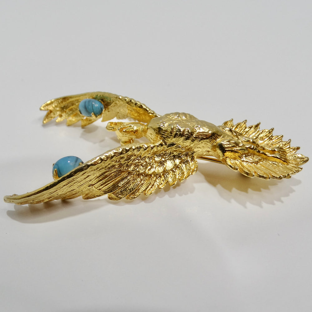 18K Gold Plated Vintage Eagle Brooch