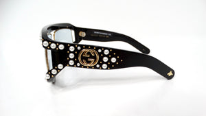 Gucci Hollywood Forever Pearl Acetate Tinted Oversized Mask Sunglasses