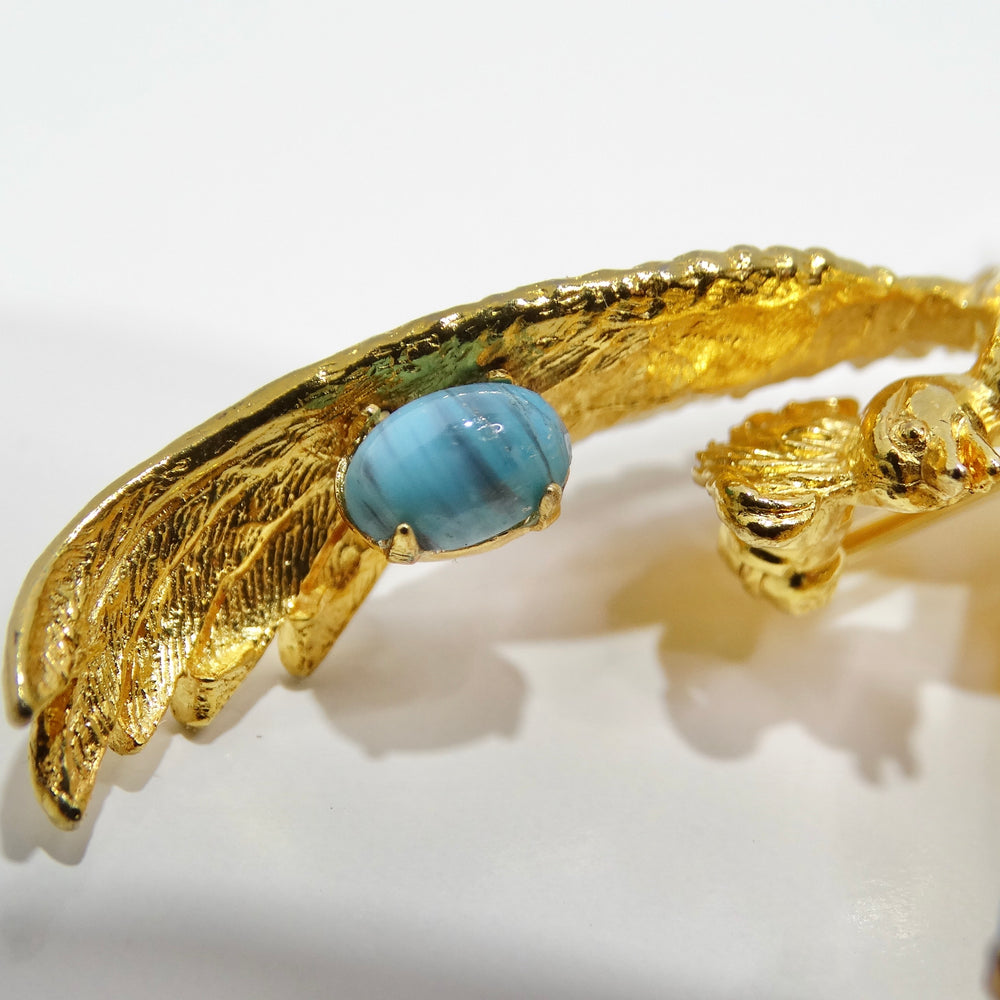 18K Gold Plated Vintage Eagle Brooch