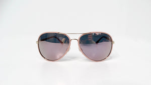 Chanel Light Pink Metal Polarized Pilot Winter Aviator Sunglasses