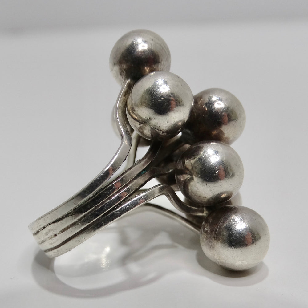 1970s Solid Silver Cocktail Ring