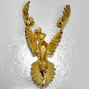 18K Gold Plated Vintage Eagle Brooch