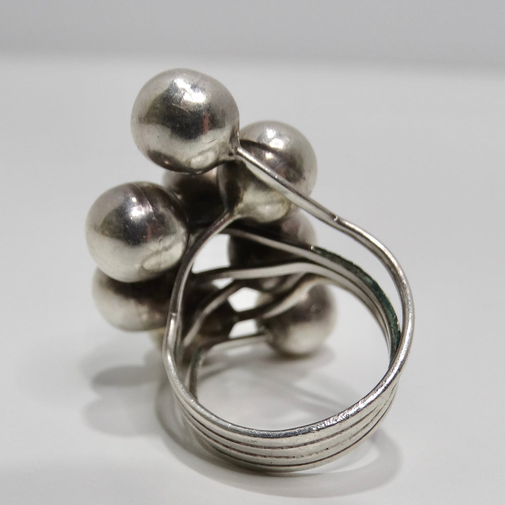 1970s Solid Silver Cocktail Ring
