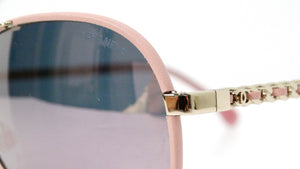 Chanel Light Pink Metal Polarized Pilot Winter Aviator Sunglasses