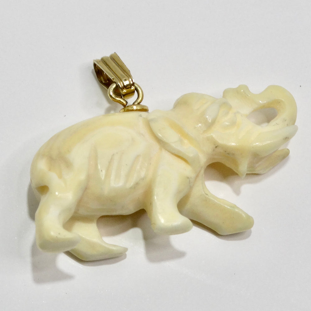 1960s Ivory Elephant Pendant