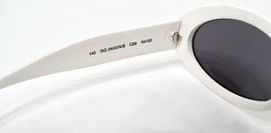 Gucci White Oval Goggle Style GG Tinted Sunglasses circa Y2K