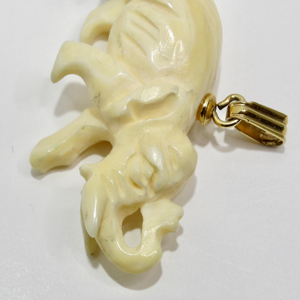 1960s Ivory Elephant Pendant