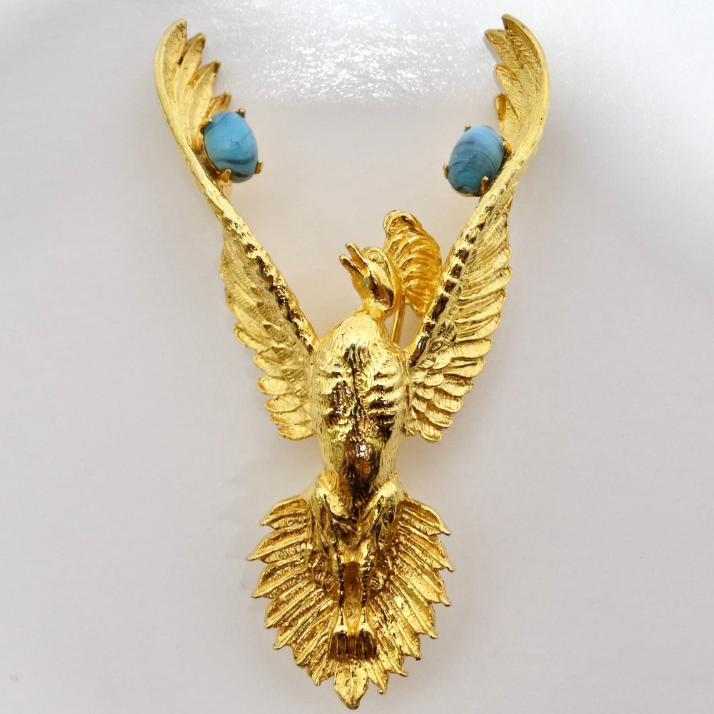 18K Gold Plated Vintage Eagle Brooch