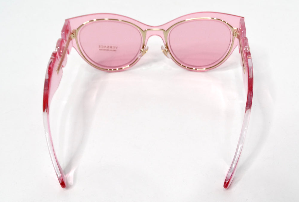 Versace Medusa Pink Transparent Butterfly Frame Sunglasses circa Y2K