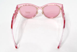 Versace Medusa Pink Transparent Butterfly Frame Sunglasses circa Y2K