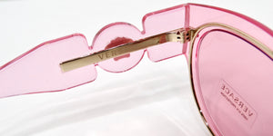 Versace Medusa Pink Transparent Butterfly Frame Sunglasses circa Y2K