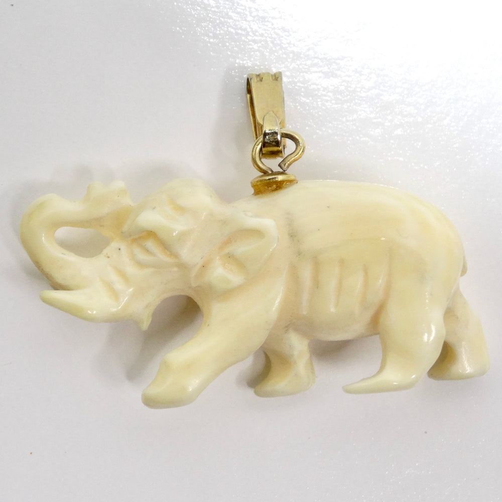 1960s Ivory Elephant Pendant