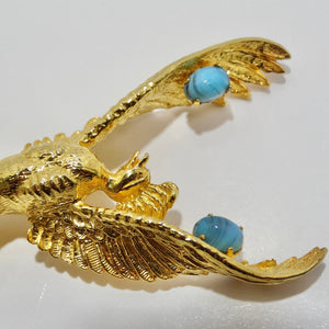 18K Gold Plated Vintage Eagle Brooch