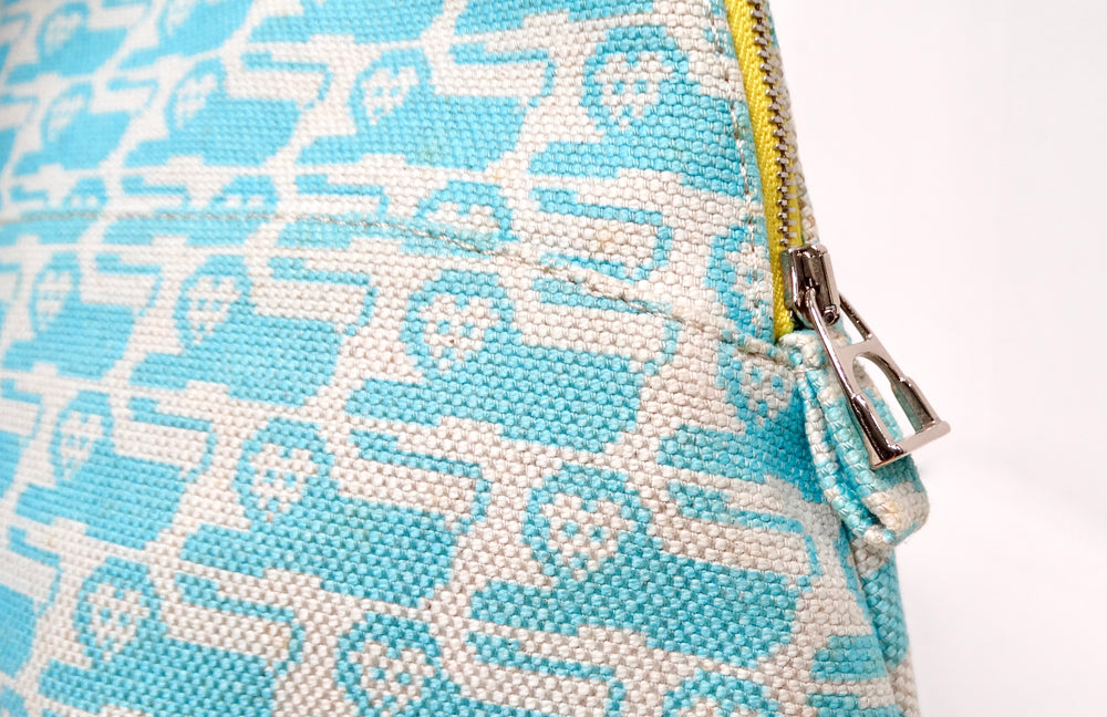 Hermes Bolide 30 Animaux Canvas Lion Print Pouch