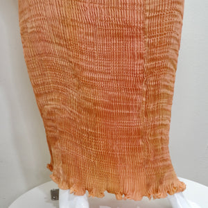 Charles Patricia Lester 1970s Fortuny Style Burnt Velvet Pleated Top & Skirt Set